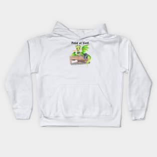 Artist At Work - Cute Green Dragon Artist at Work Kids Hoodie